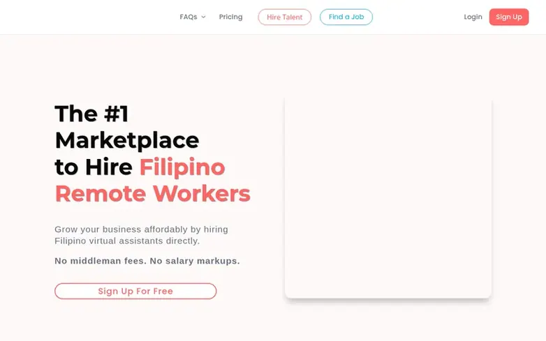 Screenshot of the RemoteWork.ph homepage